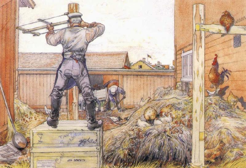 Carl Larsson The Manure Pile oil painting image